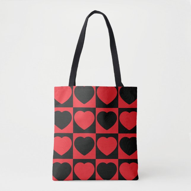 bolsa de tetas de corazones negros y rojos (Anverso)