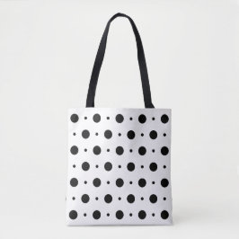 Bolsa de tetas de punto de polka blanco y negro