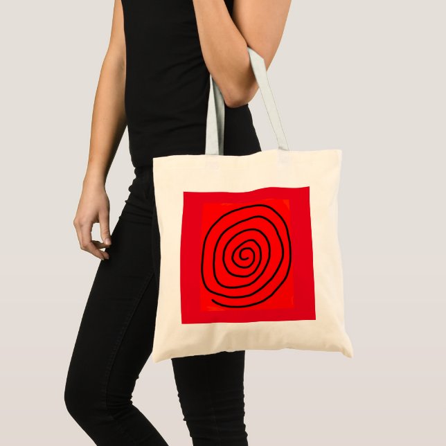 Bolsa de tetas de rueda hipnotizada roja y negra (Anverso (producto))