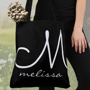 Bolsa de tetas grande negra con nombre