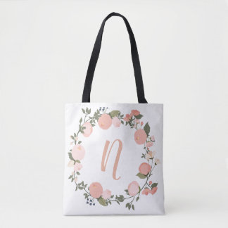 Bolsa de tetas inicial floral personalizada