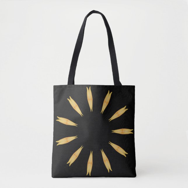 Bolsa de tetas negra con patrón de kaleidoscopio n (Anverso)