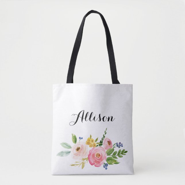 Bolsa de tetas personalizada con floral (Anverso)
