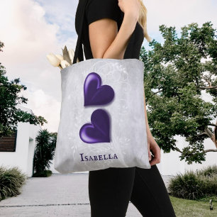 Bolsa de tetas personalizada de los corazones mora