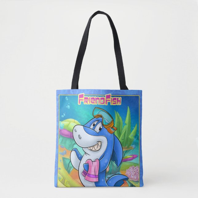 Bolsa de tetas personalizado con tiburón de playa  (Anverso)