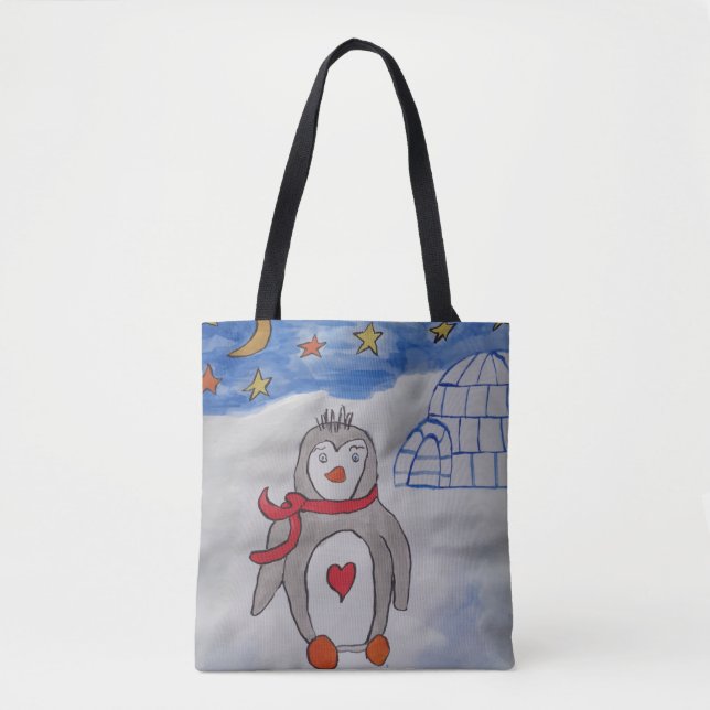 Bolsa de tetas pingüino de nieve en invierno (Anverso)