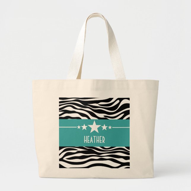 Bolsa de tetas verde azulada Sassy Star Zebra (Frente)