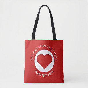 Bolsa de texto de Personalizado rojo del corazón