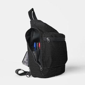 Bolsa de Textura de Cuero Negro Premium