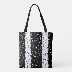 Bolsa de tiras musicales en blanco y negro