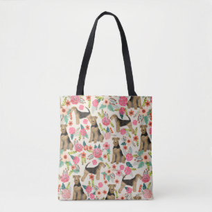 Bolsa de toalla con estampado floral Airedale Terr