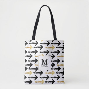 Bolsa de tocado de monograma con flecha negra y do