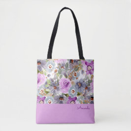 Bolsa de tocado de patrón floral acuarela