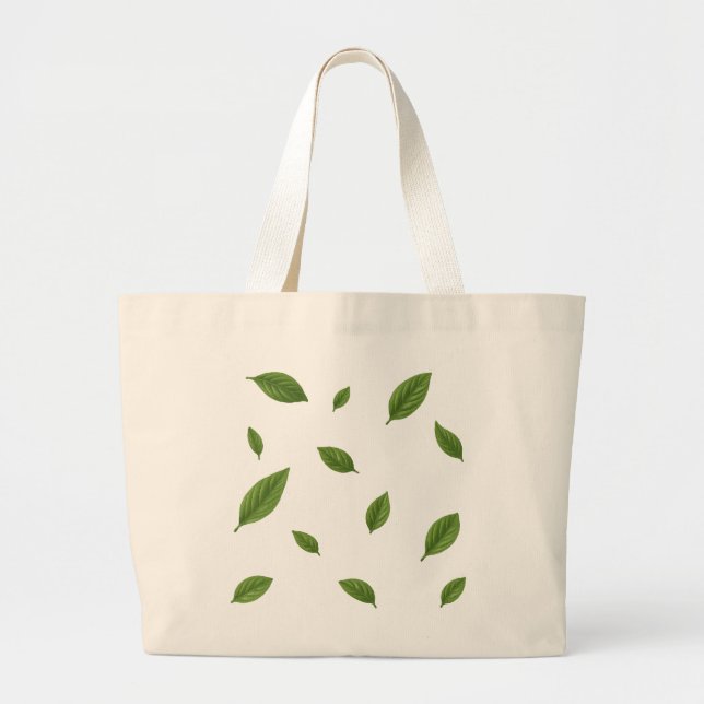 Bolsa de tocado reutilizable con patrón de hoja ve (Frente)