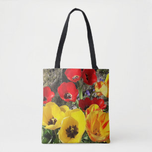 Bolsa de tocador amarilla y roja
