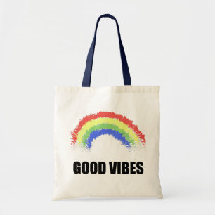 Bolsa de tocador arco iris de buenas vibraciones