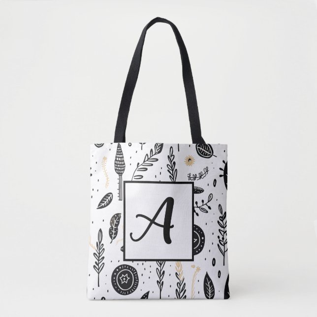 Bolsa de tocador básica en blanco y negro (Anverso)