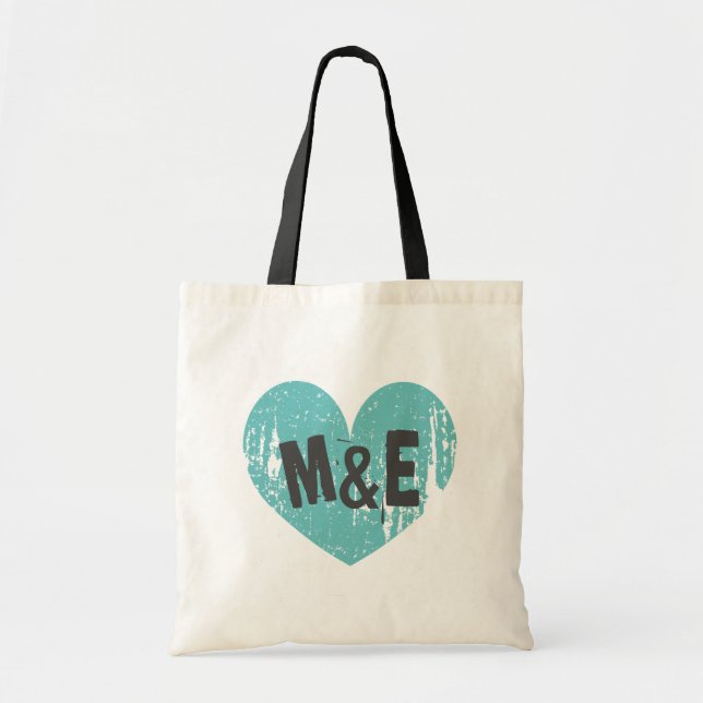 Bolsa de tocador boda monogramada con corazón vint (Frente)