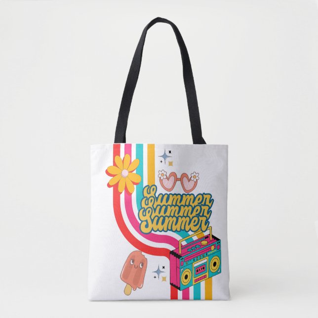 Bolsa de tocador con arco iris de verano retro (Anverso)