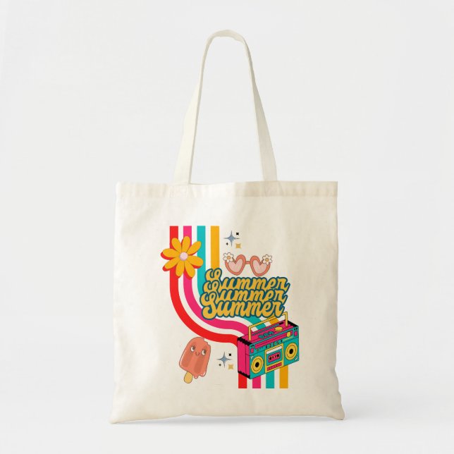 Bolsa de tocador con arco iris de verano retro (Frente)
