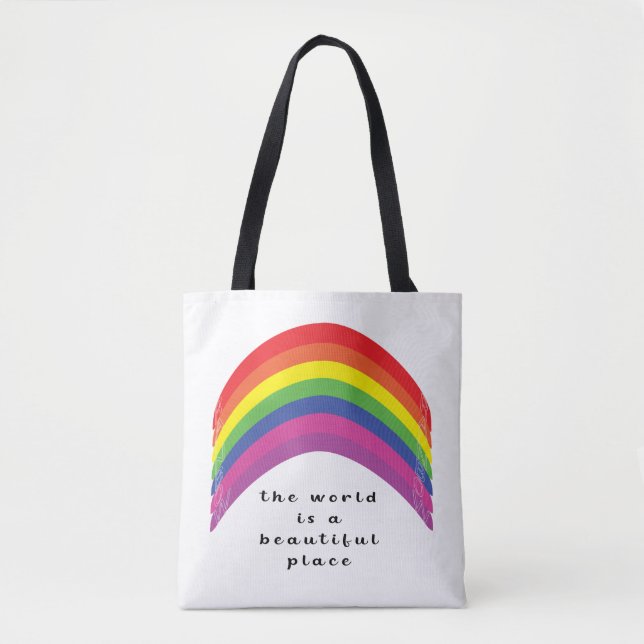 Bolsa de tocador con arcoiris vibrante (Anverso)