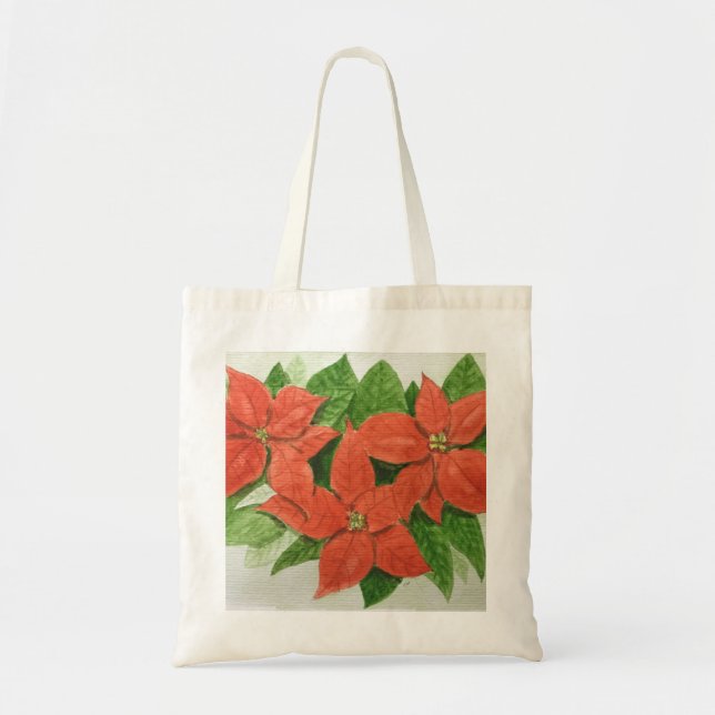 Bolsa de tocador con diseño de flor de poinsettia (Frente)