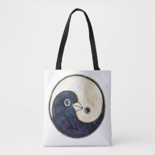 Bolsa de tocador con diseño de palomas de Yin Yang