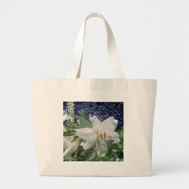 Bolsa de tocador con flores de Lily blanca (Frente)