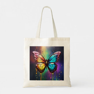 Bolsa de tocador con mariposa arcoiris