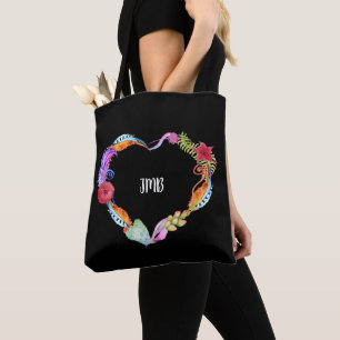 Bolsa de tocador con monograma cardíaco para pluma