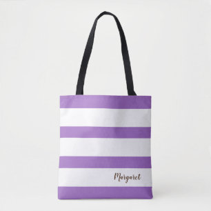 Bolsa de tocador con rayas blancas y púrpura perso