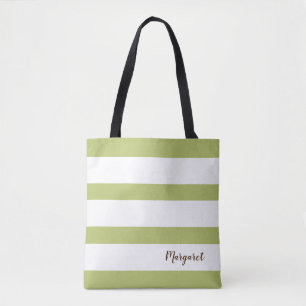 Bolsa de tocador con rayas verdes y blancas person
