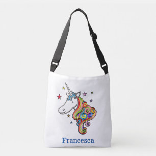 Bolsa de tocador con unicornio en el arcoiris pers
