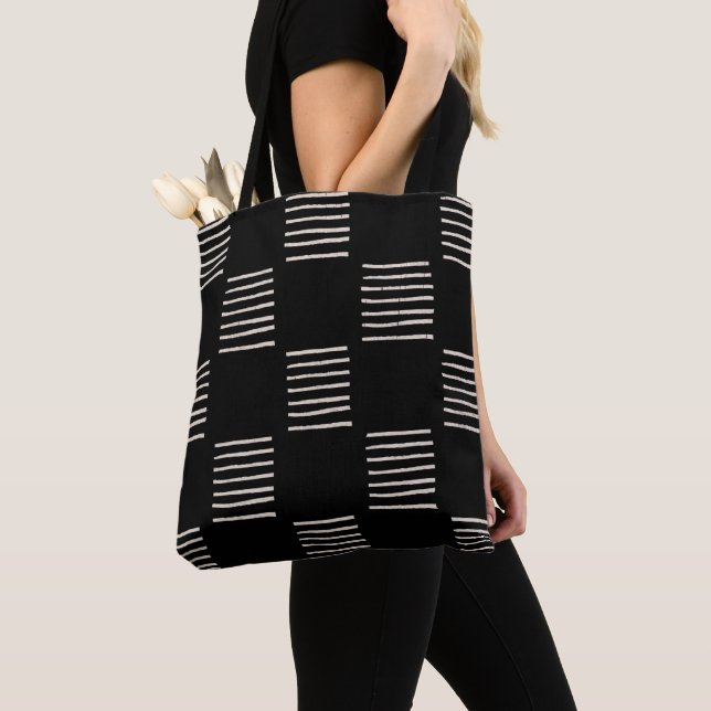 Bolsa de tocador de barro impresa, líneas negras (Detalle)