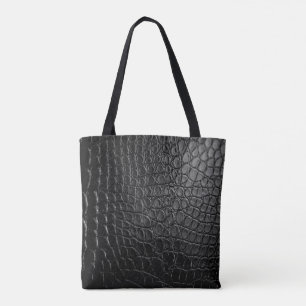Bolsa de tocador de cocodrilo negro
