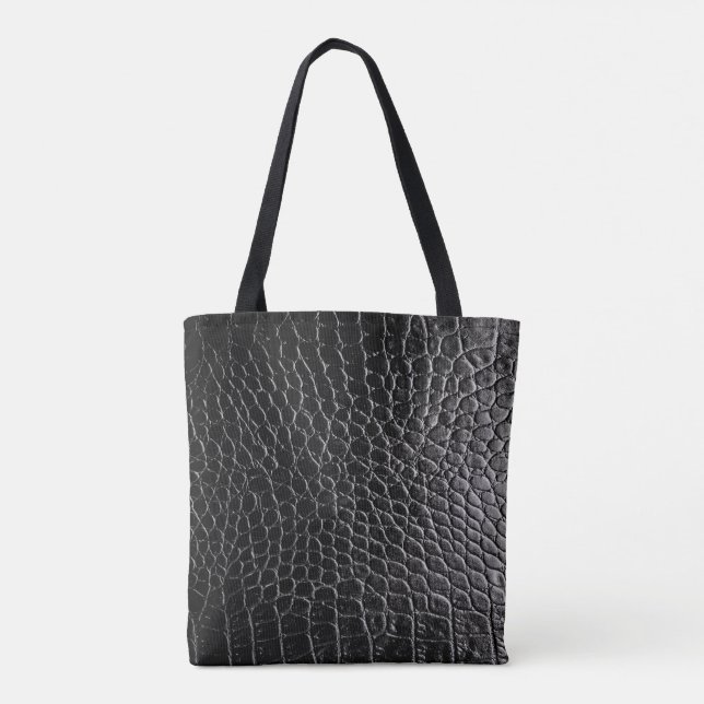 Bolsa de tocador de cocodrilo negro (Reverso)