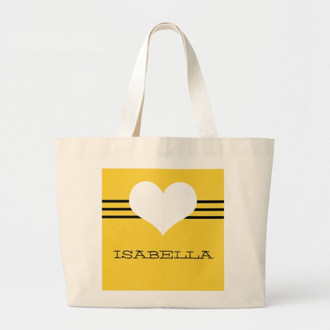 Bolsa de tocador de corazón amarillo moderno (Frente)