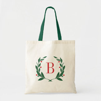 Bolsa de tocador de feriado con monograma de flor