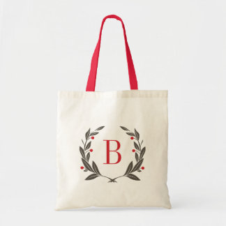 Bolsa de tocador de feriado con monograma de flor