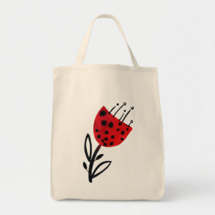 Bolsa de tocador de flor roja audaz