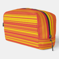 Bolsa de tocador de franjas amarillas rojas naranj