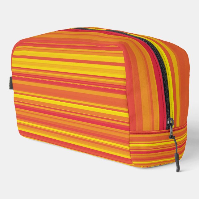 Bolsa de tocador de franjas amarillas rojas naranj (Esquina derecha)