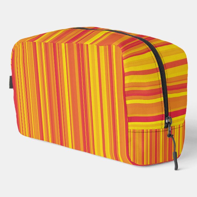 Bolsa de tocador de franjas amarillas rojas naranj (Esquina derecha)