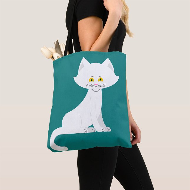 Bolsa de tocador de gato blanco (Subido por el creador)