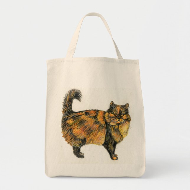 Bolsa de tocador de gato de Tabby marrón (Frente)