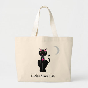 Bolsa de tocador de gato negro y afortunado