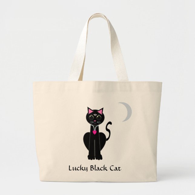Bolsa de tocador de gato negro y afortunado (Frente)