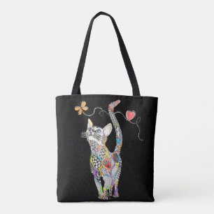 Bolsa de tocador de gato suave y colorida