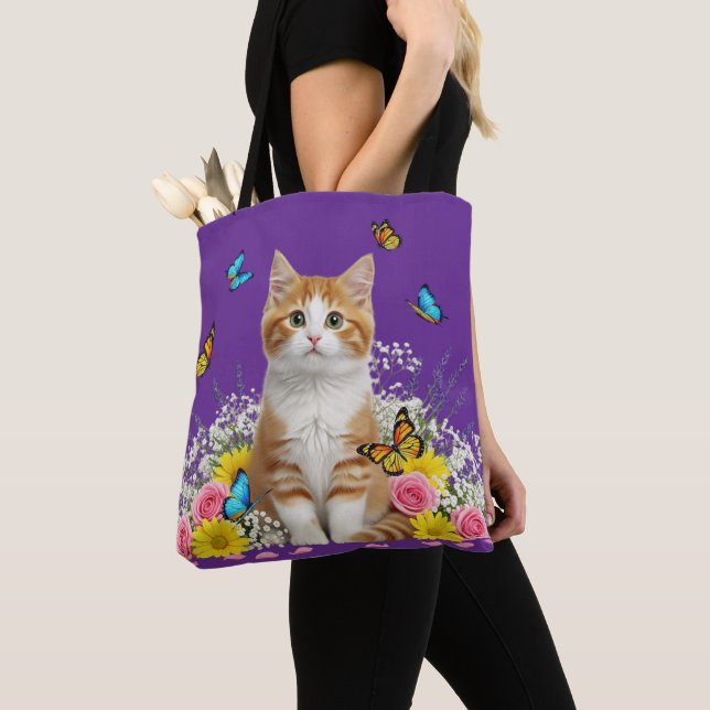 Bolsa de tocador de gato y mariposa (Detalle)