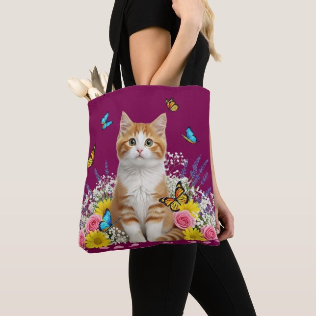 Bolsa de tocador de gato y mariposa (Detalle)